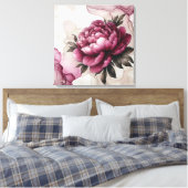 Peony Pink Abstrakt Leinwanddruck (Insitu (Schlafzimmer))