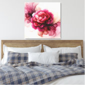 Peony Pink Abstrakt Leinwanddruck (Insitu (Schlafzimmer))