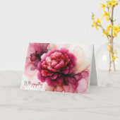 Peony Pink Abstraktes Beileid Karte (Gelbe Blume)