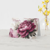 Peony Pink Abstraktes Beileid Karte (Gelbe Blume)