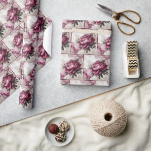 Peony Pink Alcohol Ink Geschenkpapier