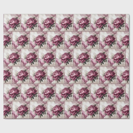Peony Pink Alcohol Ink Geschenkpapier (Flach)