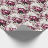 Peony Pink Alcohol Ink Geschenkpapier (Ecke)