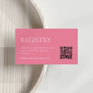 Peony Pink Brautparty Registry QR Begleitkarte