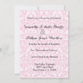 Peony Pink Damask Wedding Custom Background A08 Einladung (Rückseite)