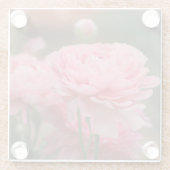 Peony Pink Ranunculus Closeup Glasuntersetzer (Rückseite)