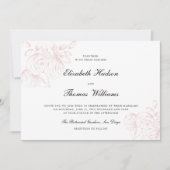 Peony Pink Sketch Modern Classic Stilvolle Hochzei Einladung (Vorderseite)