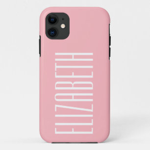 Peony Pink Solid Color Minimalistischer Name Case-Mate iPhone Hülle