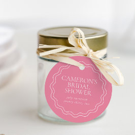 Peony Pink | Wavy Scallop Border Brautparty Geschenkanhänger