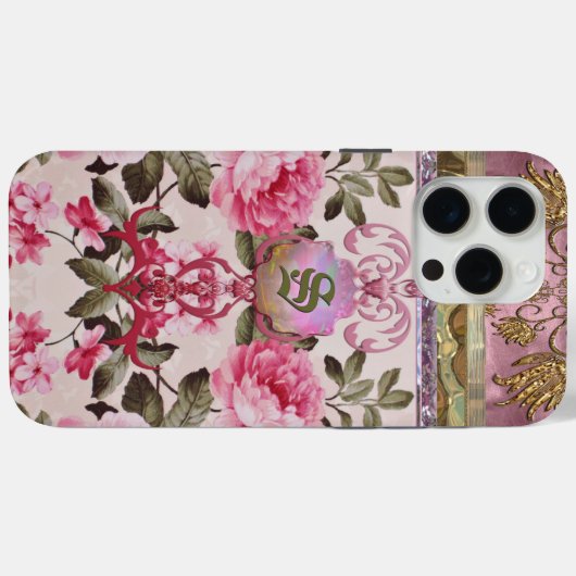Peony Place Monogram Case-Mate iPhone Hülle (Rückseite (Horizontal))