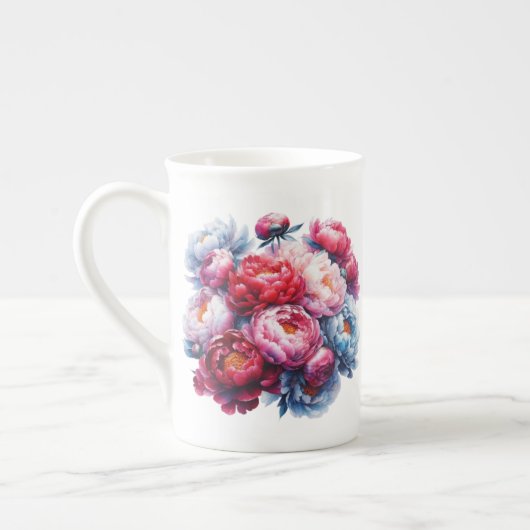Peony Poetry Porzellantasse (Links)