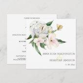 *~* Peony QR - UAWG Floral Bouquets AR15 Wedding Einladung (Vorne/Hinten)