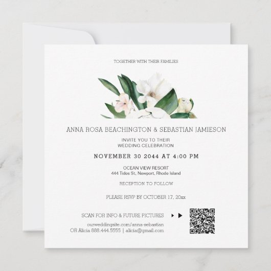 *~* Peony QR UAWG Rahmen AR15 Hochzeit Einladung (Rückseite)