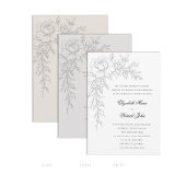 Peony Radiant White Elegant Formal Classic Wedding Einladung