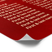 Peony Red Chinese Wedating Chart Poster (Ecke)