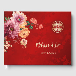 Peony Red Chinese Wedding Gästebuch