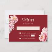 Peony Red UAWG Chinese Wedding Einladung (Vorderseite)