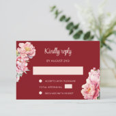 Peony Red UAWG Chinese Wedding Einladung (Stehend Vorderseite)