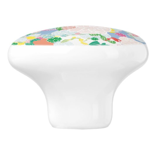 Peony roink keramikknauf (Seitenansicht)