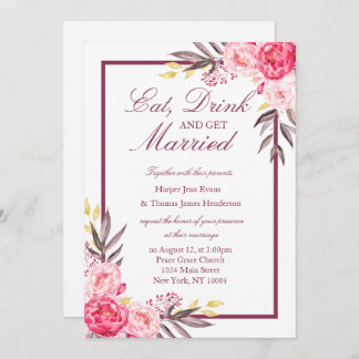 Peony Romance Wedding Invite Einladung