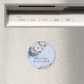 Peony Rose Couple Gastgeschenke Hochzeiten Elegant Magnet (In Situ (Geschirrspüler))