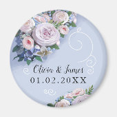 Peony Rose Couple Gastgeschenke Hochzeiten Elegant Magnet (Vorne)