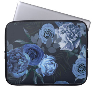 Peony Rose: Dunkle Blüte Vintag. Laptopschutzhülle