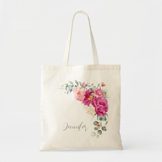 Peony & Rose Eukalyptus Greenery Tote Bag Tragetasche (Vorne)