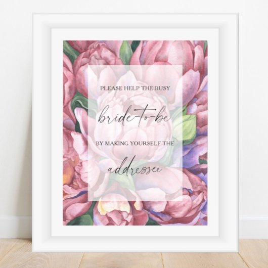 Peony-Rose - Hilfe für das geschäftige Brautadress Poster