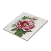 Peony Rose Vintage botanische Wandkunst Fliese (Seite)