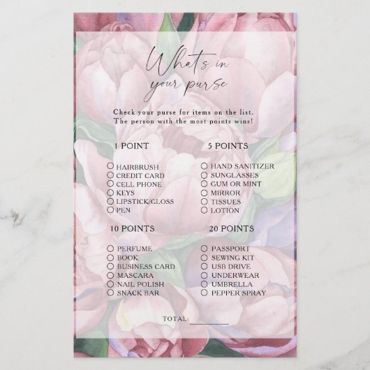 Peony Rose - Was ist in deinem Handyspiel? (Vorderseite)