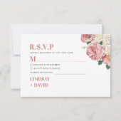 Peony Roses RSVP Enclosure Card Karte (Vorderseite)