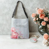 Peony Sage Botanics | Pink Floral & Gold Acrylic Schlüsselanhänger