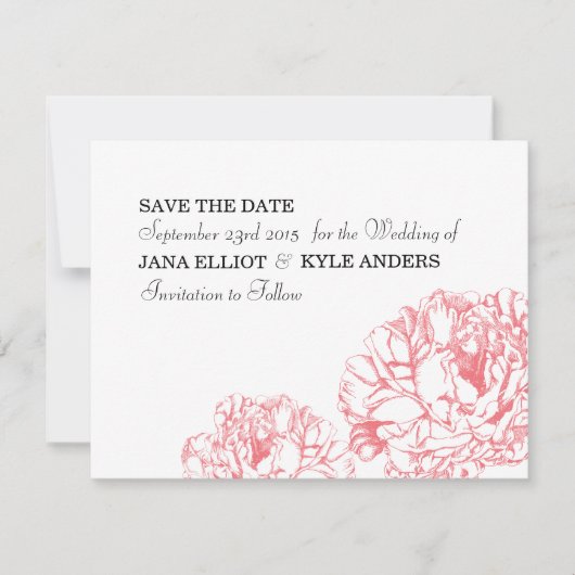 Peony Save the Date (Vorderseite)