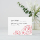 Peony Save the Date (Stehend Vorderseite)