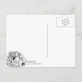 Peony Save the Date Ankündigungspostkarte (Rückseite)