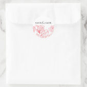 Peony Save the Date Sticker (Tasche)