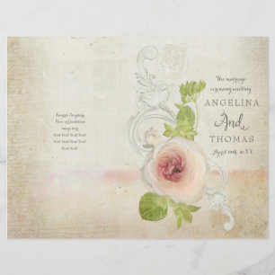 Peony Scroll Vintag - feierliches Hochzeitsprogram