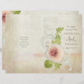 Peony Scroll Vintag - feierliches Hochzeitsprogram (Vorne/Hinten)