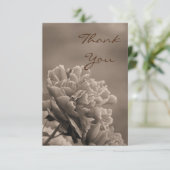 Peony Single Sepia Dankeskarte (Stehend Vorderseite)