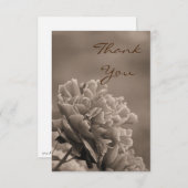 Peony Single Sepia Dankeskarte (Vorne/Hinten)