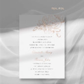 Peony Sketch Formal Modern Classic Wedding Gold Folieneinladung
