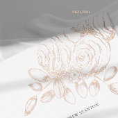 Peony Sketch Formal Modern Classic Wedding Gold Folieneinladung