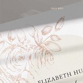 Peony Sketch Gold Foil Classic Flora Rahmen Weddin Folieneinladung