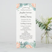 Peony Succulents Foliage Wedding Program Programm (Stehend Vorderseite)