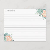 Peony Succules Botanical Recipe Cards Begleitkarte (Rückseite)
