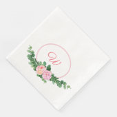 Peony Swag Monogram Serviette (Ecke)
