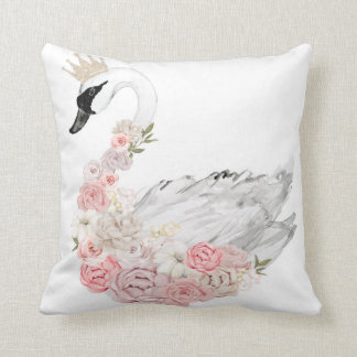 Peony Swan Crown Baby Nursery Girl Peonies Pillow Kissen
