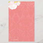 Peony Theme Coral Wedding Vertical Program (Rückseite)