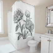 Peony Tinte zeichnend Duschvorhang (Beispiel)